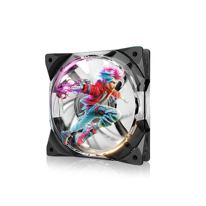 Dynatron HOLO120 Ventilador Holo 120mm PWM RGB con Pantalla Holográfica 3D para Carcasa