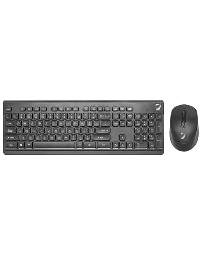 Green Leaf Kit de Teclado y Mouse para PC/Mac inalámbrico 10 m, Negro 18-8381BK