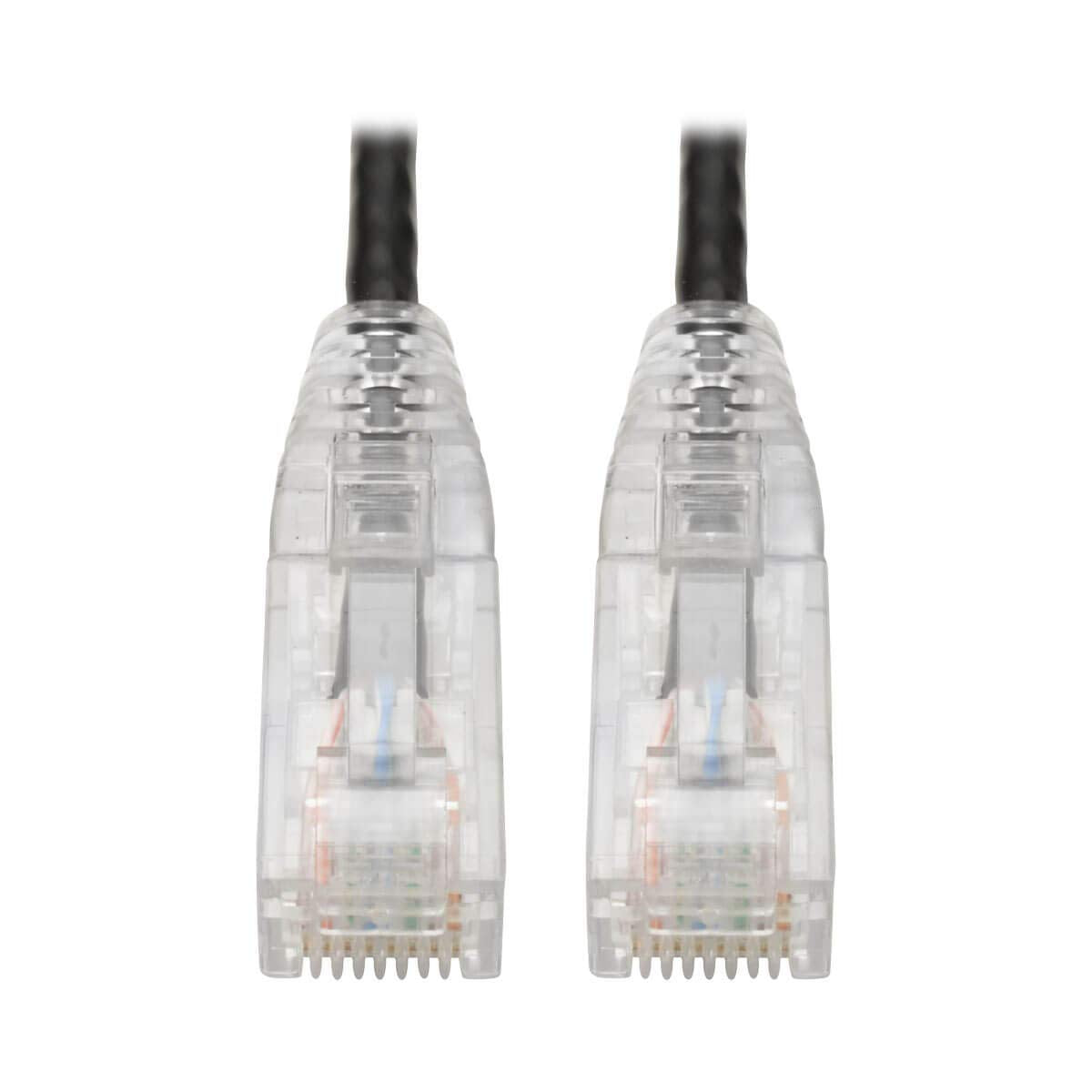 Tripp Lite N201-S15-BK Cable Patch Cat6 UTP (RJ45) - M/M, Gigabit, Snagless, Moldeado, Delgado, Negro, 4.57 m [15 pies]