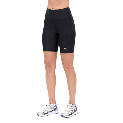 Wilson Licra Pantalones Cortos de Yoga Tiro Alto Mujer - CH-M - Azul Marino