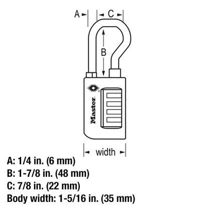 Master Lock Candado de combinación numérica para equipaje, aceptado por TSA, reconfigurable, puedes configurarlo tú mismo, Numérico, Paquete de 2