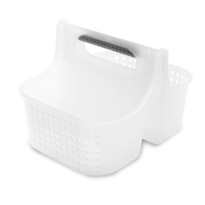 Madesmart - Bolsa de Ducha de Agarre Suave de 2 Compartimentos para organización de baño, cubeta de Almacenamiento de plástico, tamaño pequeño, Escarcha