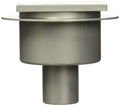 URREA CV10INOX Coladera Compacta con Rejilla Inoxidable, Salida Vertical 10cm, Coladera Cuadrada con Rejilla, Acabado Acero Inoxidable