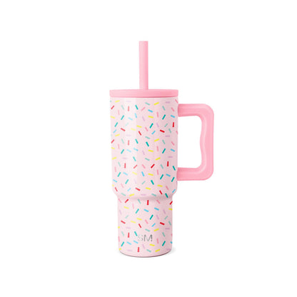Simple Modern Vaso Térmico Infantil con Asa y Popote - 24 oz - Pattern: Confetti