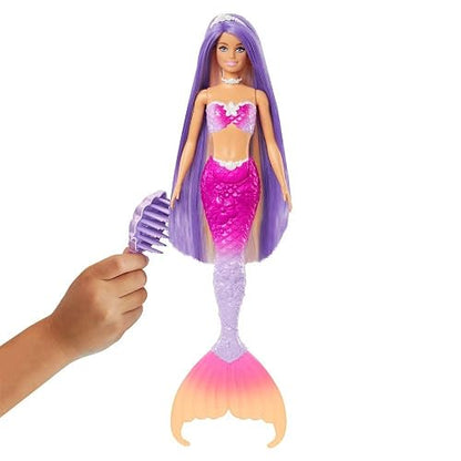 Barbie Fantasía Muñeca Sirenas Colores Mágicos Cabello Rosa para niñas de 3 años en adelante