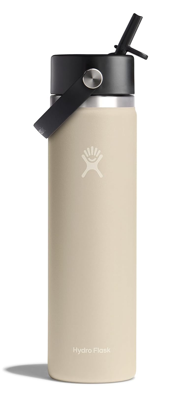 Hydro Flask Botella con Tapa de Popote Flexible, Acero Inoxidable Aislado - Avena - 24 onzas