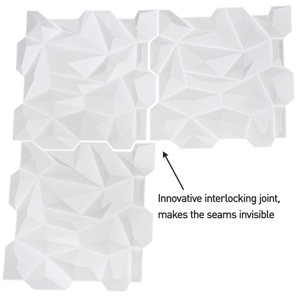 Art3d Panel de Pared 3D 19.7 x 19.7 Pulgadas Blanco (12 Unidades)