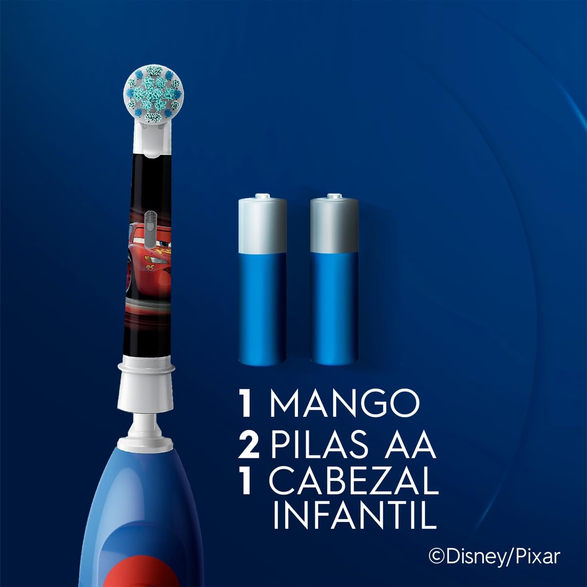 Oral-B Cars Cepillo de Dientes Eléctrico para Niños +3 años, Cabezal Redondo, 1 Mango 1 Cabezal