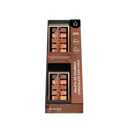 Bissú Cosméticos, Exhibidor Paleta Sombras Chocolate con Chile
