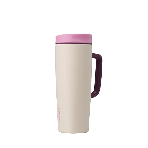 Owala SmoothSip Slider Insulated Stainless Steel Coffee Tumbler with Handle, Reusable Iced Coffee Cup, Hot Coffee Travel Mug, BPA Free, 24 oz, Daybreak