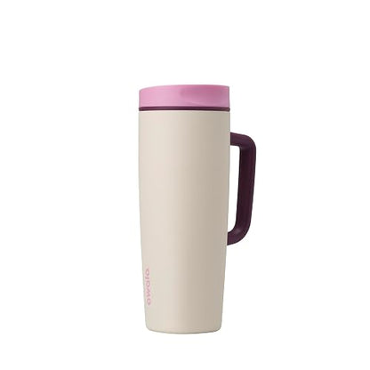 Owala SmoothSip Slider Insulated Stainless Steel Coffee Tumbler with Handle, Reusable Iced Coffee Cup, Hot Coffee Travel Mug, BPA Free, 24 oz, Daybreak