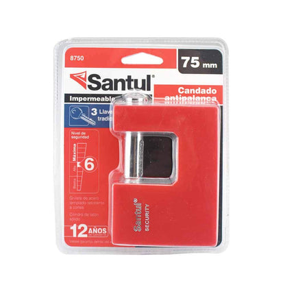 Santul 8750 Candado Antipalanca 75mm, Cuerpo de Zamac, Llave Tradicional