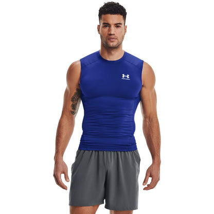 Under Armour Mens Armour Heatgear Compression Sleeveless T-Shirt - Azul 10 PCS - XXL