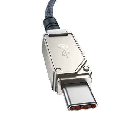 Baseus Cable de Fibra de aramida F-12 irrompible de Carga rápida y Datos Tipo-C a Lightning, 20W, 2m, Blanco