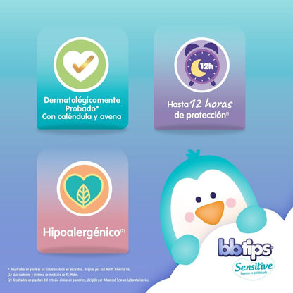 Bbtips Pañal Bebé Sensitive Talla 4 Grande 160 Piezas, 160 Count