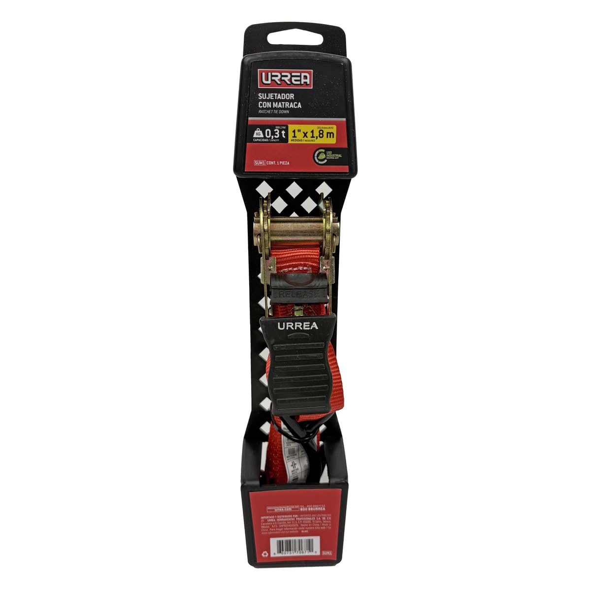Urrea SUM2 Sujetador con matraca 25 mm x 3 m, 300 kg