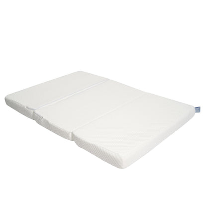 MEMORY FOAM BABY | Colchón de Cuna de Bebé Para Viaje Plegable - Firmeza Media - Blanco - 102 x 71 x 6 cm - Hecho de Espuma de Poliuretano