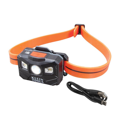 Klein Tools 56064 - Faro LED recargable de apagado automático, correa de silicona, 400 lms, tiempo de funcionamiento durante todo el día, para el trabajo, correr, senderismo al aire última