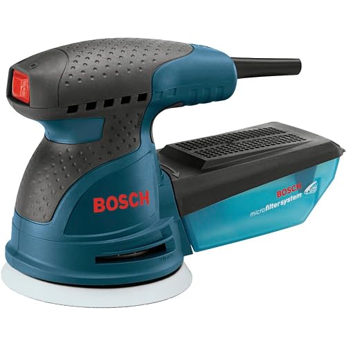 Bosch - Lijadora orbital con bolsa de transporte | 7.500-12.000 OPM, velocidad variable, freno amortiguador de almohadilla, almohadilla de gancho y bucle, bote de microfiltro