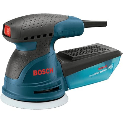 Bosch - Lijadora orbital con bolsa de transporte | 7.500-12.000 OPM, velocidad variable, freno amortiguador de almohadilla, almohadilla de gancho y bucle, bote de microfiltro