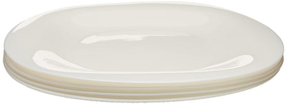 Luminarc - Juego de 4 Platos Carine Trinche Plato Blanco de Opal Modernos Servicio Mesa Elegante