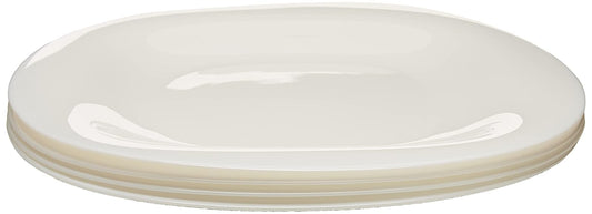 Luminarc - Juego de 4 Platos Carine Trinche Plato Blanco de Opal Modernos Servicio Mesa Elegante