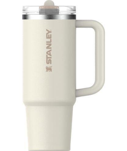 Stanley Quencher ProTour - Vaso con Popote Abatible, Mango Integrado, Acero Inoxidable, Sin BPA - Crema