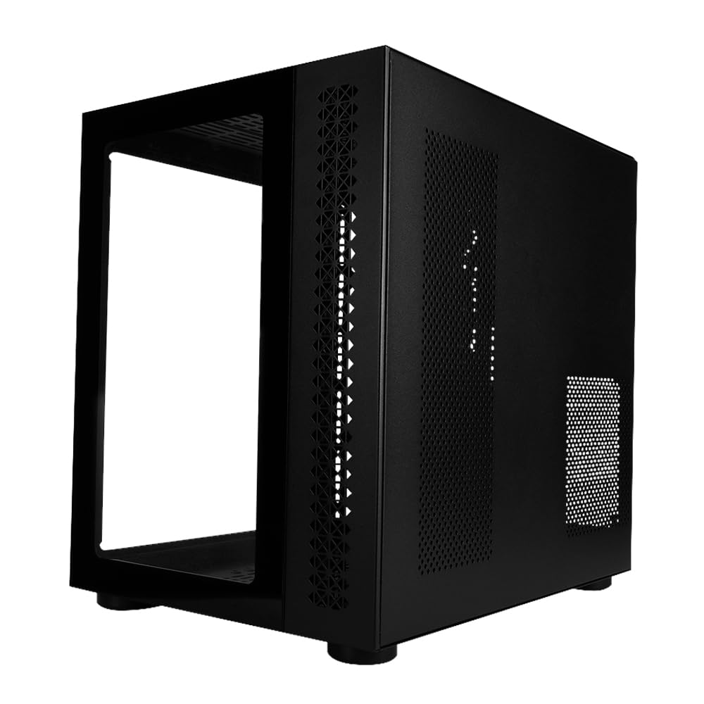 GAME FACTOR Gabinete Gamer Micro ATX Csg700 hasta 10 Ventiladores Vidrio Templado Filtro De Polvo Negro
