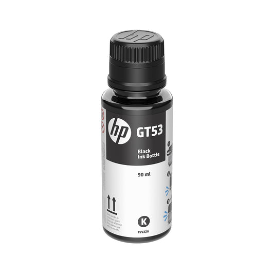 HP Botella de Tinta GT53 Negro Original, para Smart Tank 514,517,616,500,515,519,530,533,615,618, Deskjet 5810,5820, Ink Tank 115, 318,319,410,415,416,418,419,455,457,450,315 (1VV22AL)
