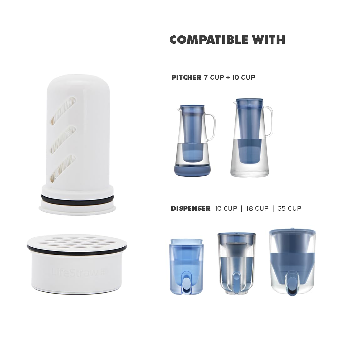 LifeStraw Home - Jarra de cristal y base de silicona para 7 tazas | Jarra de filtro de agua de vidrio con base de silicona, sin BPA, protege contra bacterias, parásitos, microplásticos y plomo