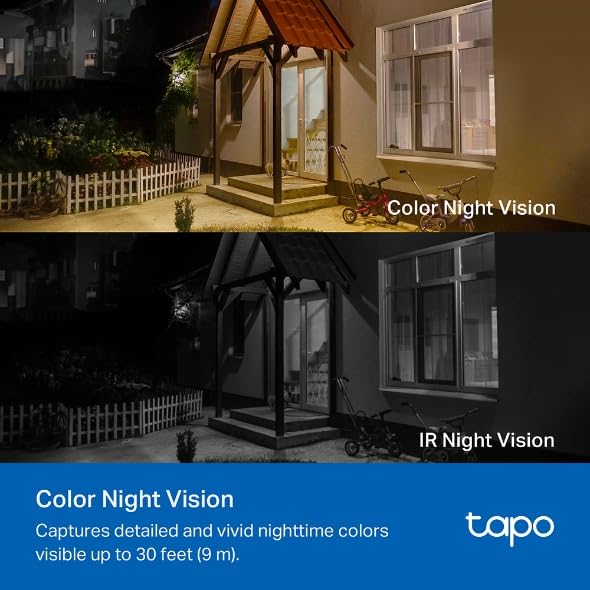 TP-Link Tapo Cámara Wi-Fi de Seguridad Exterior con batería de 180 días, 3MP, Visión Nocturna Full-Color, Funciona con Panel Solar. TC82