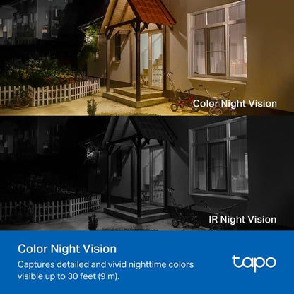 TP-Link Tapo Cámara Wi-Fi de Seguridad Exterior con batería de 180 días, 3MP, Visión Nocturna Full-Color, Funciona con Panel Solar. TC82
