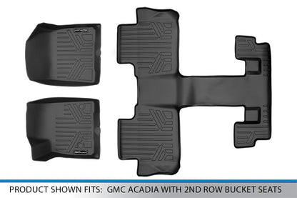 SMARTLINER Juego de Alfombrillas de 3 Filas de Ajuste Personalizado Compatible con Cadillac XT6 2020-2025