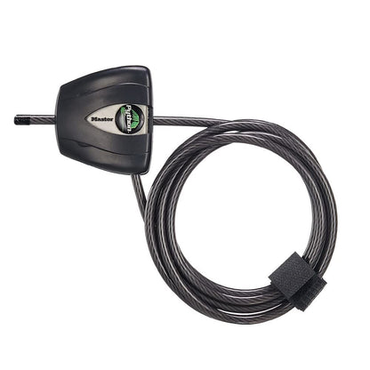 Master Lock Candado de cable, 6' x 3/16" diameter, Negro y plateado | Cerradura de cable con llave ajustable hecha con acero trenzado, bloqueo resistente al óxido y cable recubierto de vinilo