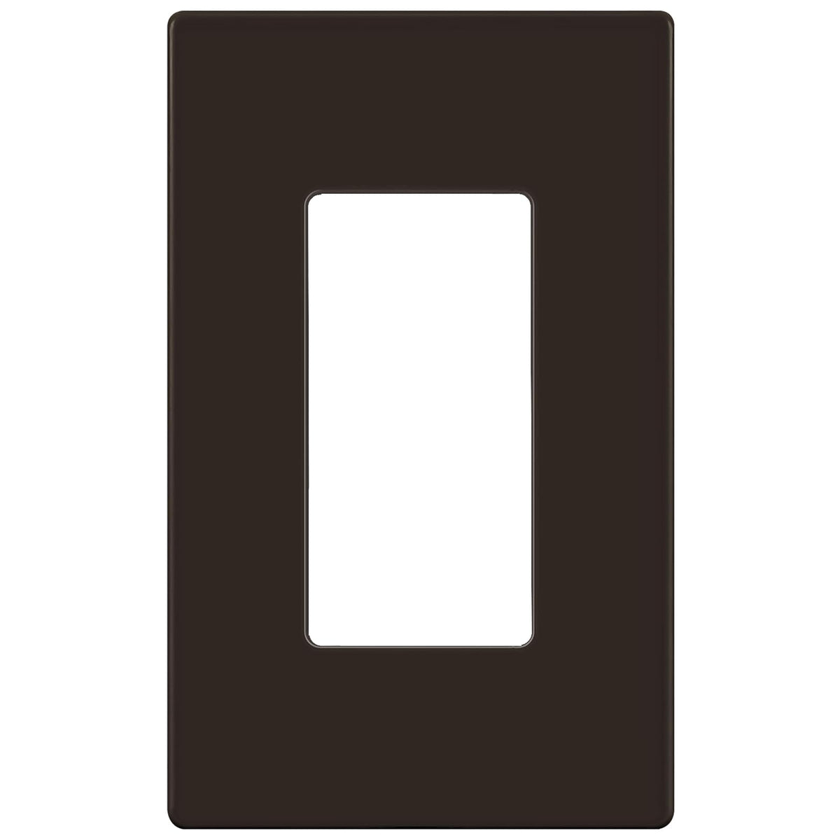 ENERLITES - Placa de pared para decoración sin tornillos, cubierta de salida segura para niños, tamaño 1 banda, 4.7 pulgadas de alto x 2.9 pulgadas de largo, cubierta de interruptor de policarbonato irrompible, SI8831-BR, brillante, café - Marrón - Tamaño