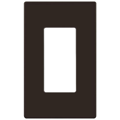 ENERLITES - Placa de pared para decoración sin tornillos, cubierta de salida segura para niños, tamaño 1 banda, 4.7 pulgadas de alto x 2.9 pulgadas de largo, cubierta de interruptor de policarbonato irrompible, SI8831-BR, brillante, café - Marrón - Tamaño