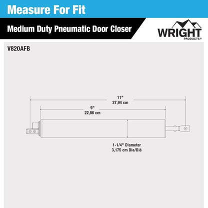 Wright Products - Cierrapuertas neumáticas para tormentas, ajustable, cierre suave con arandela de sujeción abierta (transición, bronce)