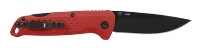 SOG ADVENTURER LB/3.5 pulgadas hoja 5CR15MOV/rojo + BLK/BLISTER PACK | 5CR15MOV, paquete de ampollas