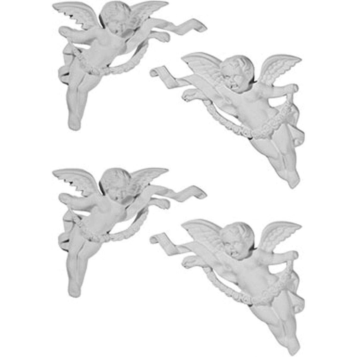 Ekena Millwork 5 1/8 pulgadas de ancho x 6 5/8 pulgadas de alto x 1 1/8 pulgadas P Angel Onlay, 2 izquierdas y 2 derechos