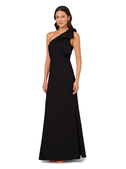 Adrianna Papell Vestido Largo de Crepé Elástico para Mujer - 16 - Negro -