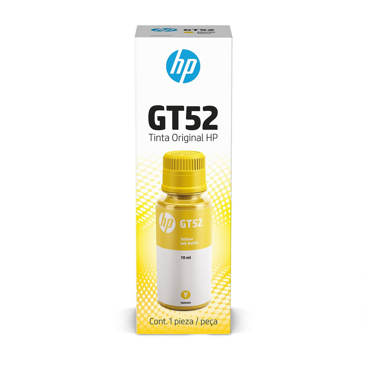 HP Botella de Tinta GT52 Amarillo Original, para Smart Tank 514,517,616,500,515,519,530,533,615,618, Deskjet 5810,5820, Ink Tank 115, 318,319,410,415,416,418,419,455,457,450,315 (M0H56AL)