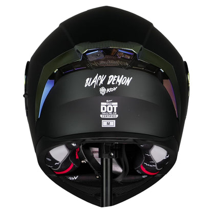 KOV Casco Zero Black Demon Negro Abatible Dot M