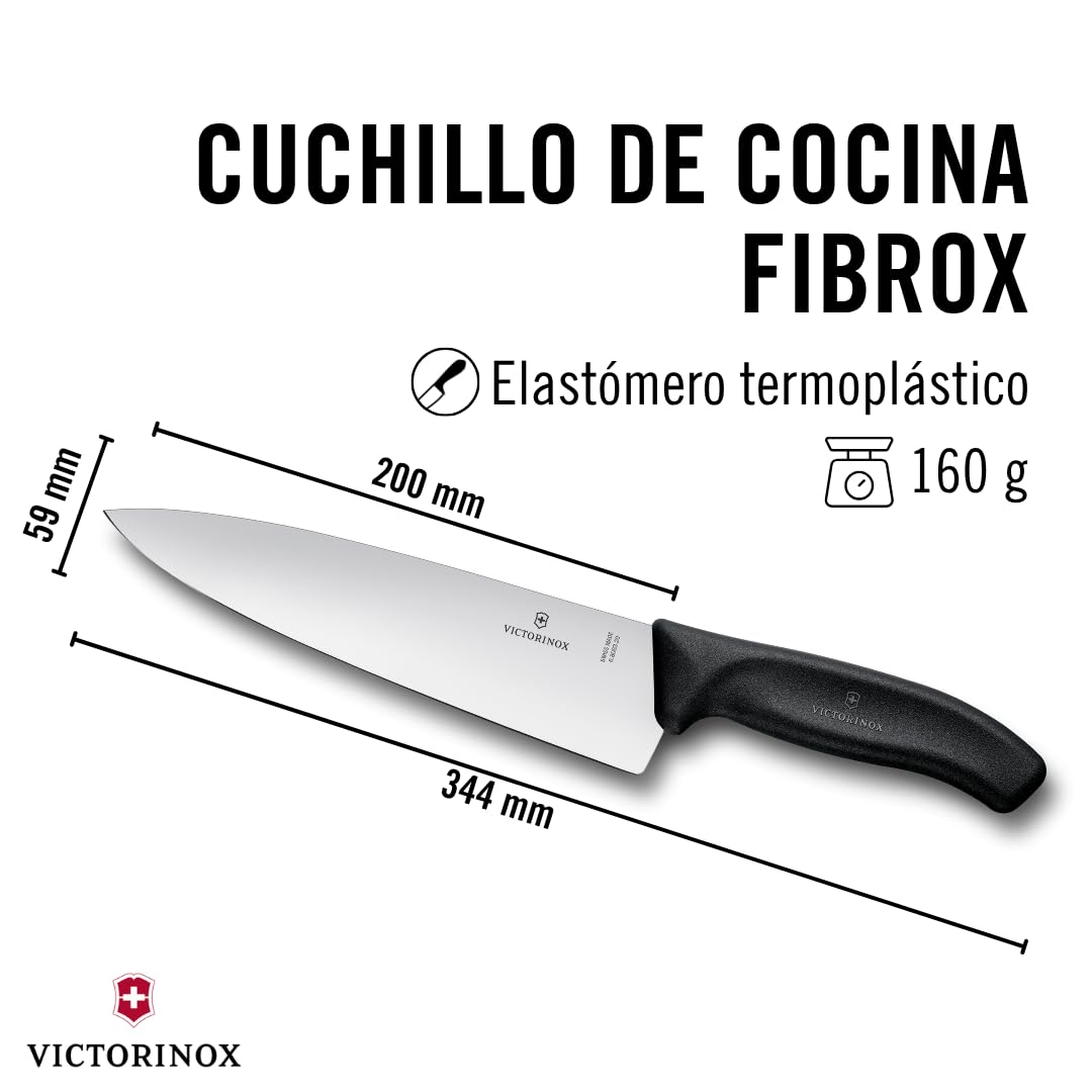 Victorinox Cuchillo para Trinchar, Negro, 20 Centímetros