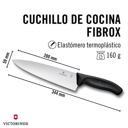Victorinox Cuchillo para Trinchar, Negro, 20 Centímetros