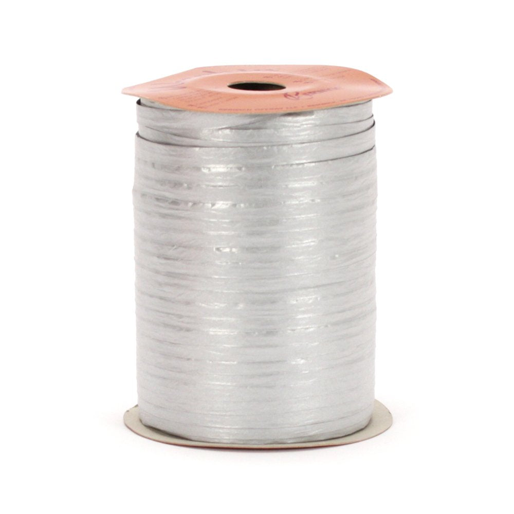 BERWICK Offray - Cinta de Rafia Plateada Mate, 1/4 Pulgadas de Ancho, 100 Yardas - [Plata']