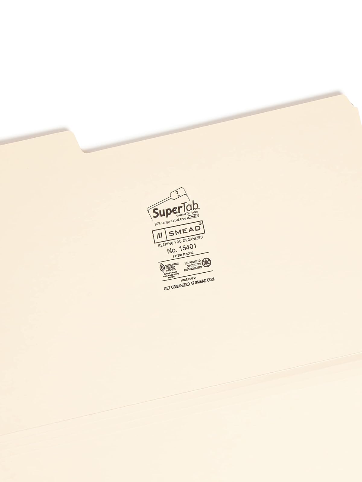 Smead SuperTab 15401 - Carpeta de archivos pesada, tamaño legal, manila, 50 por caja