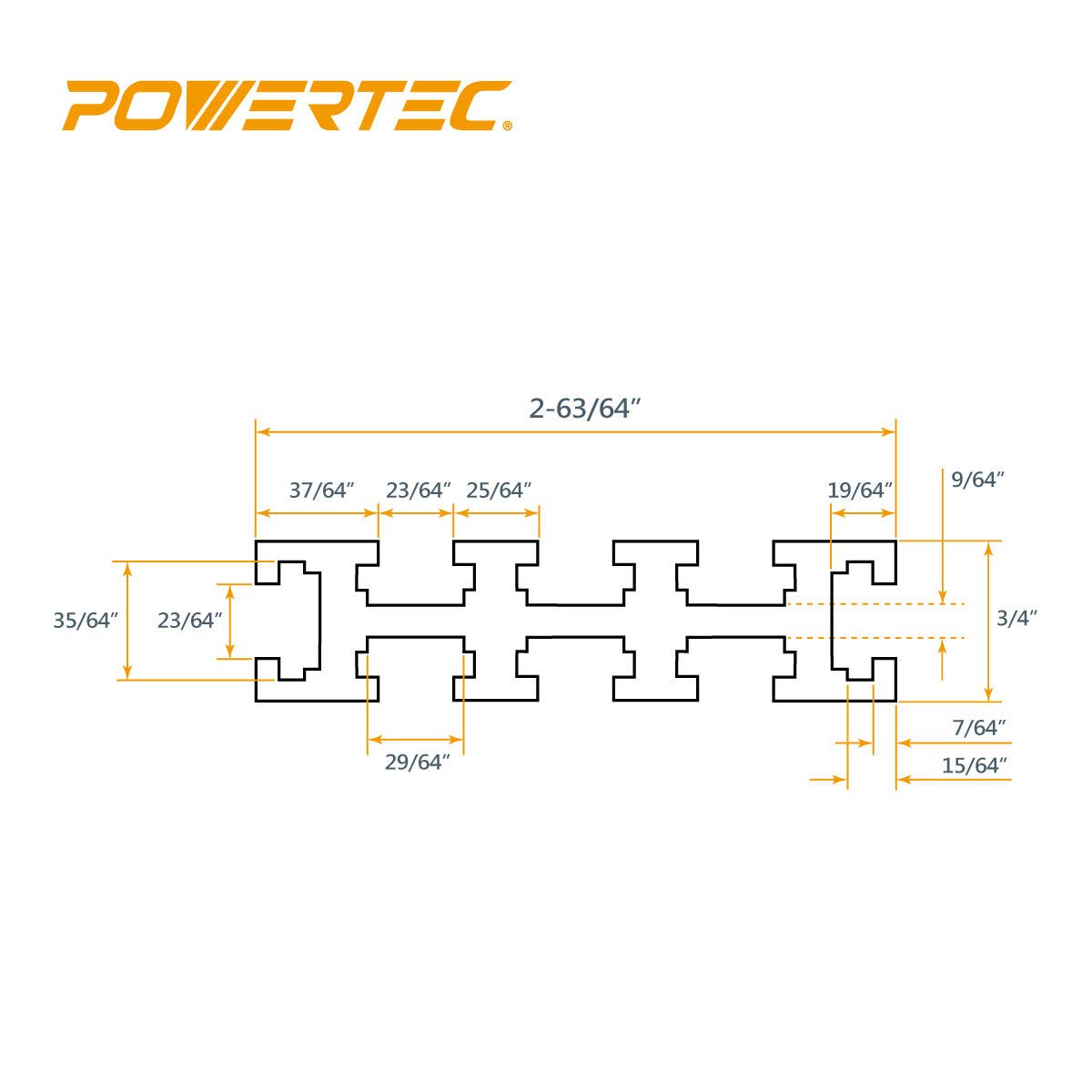 POWERTEC 71488 - Valla multipista en T con medición láser de derecha a izquierda, 3 pulgadas de alto x 24 pulgadas de largo