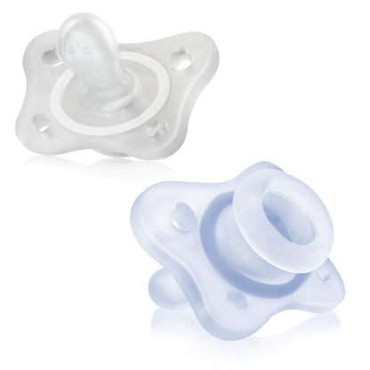 Chicco PhysioForma Chupón de Silicona 0-2 Meses, Apoyan la Respiración Fisiológica y Favorecen el Desarrollo Correcto de la Boca del Bebé, Pack 2 Piezas, Azul'