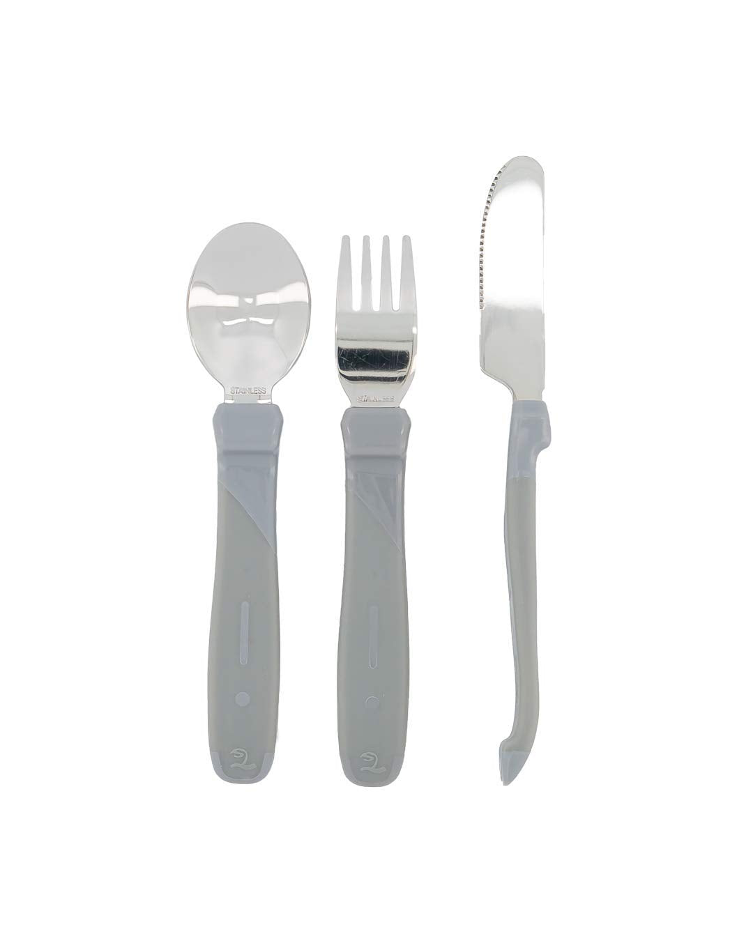 Twistshake Cubiertos de Aprendizaje para Niños +12 Meses, Acero Inoxidable - Gris