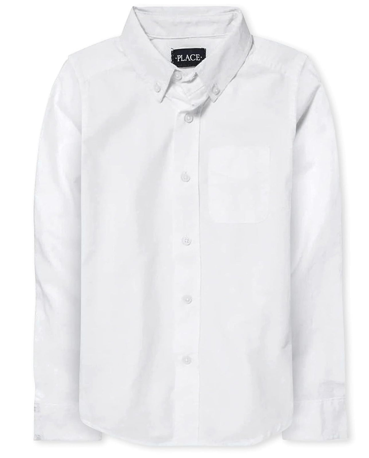 The Children's Place Camisa Oxford Manga Larga para Niño - 6-9 Meses - Blanco